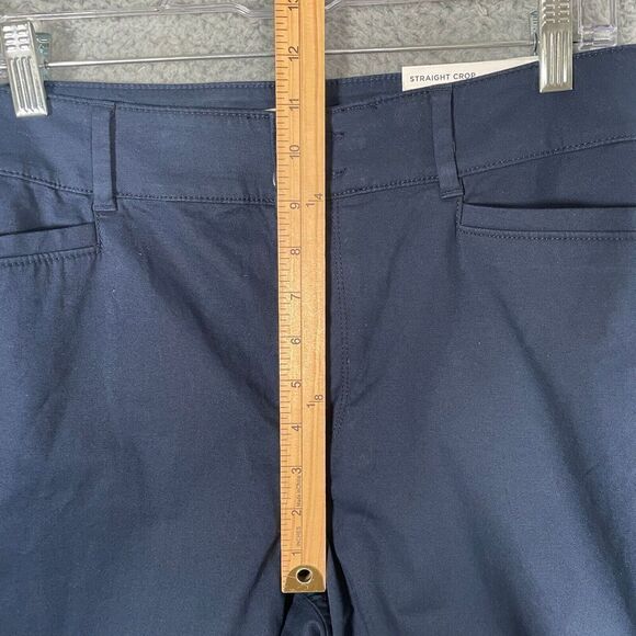 NWT LOFT Women's Straight Crop Chino Pants Size 10 Blue Stretch - Picture 7 of 9